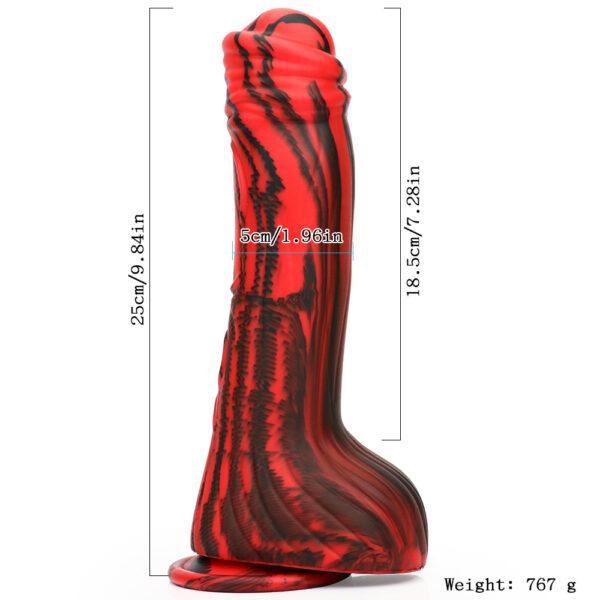 9.84"/25cm Striped Silicone Dildo - Item No. SD-C-015 - Image 3