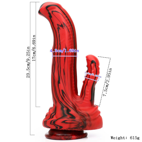 9.25"/23.5cm Dual-Ended Silicone Dildo - Item No. SD-C-025 - Image 4