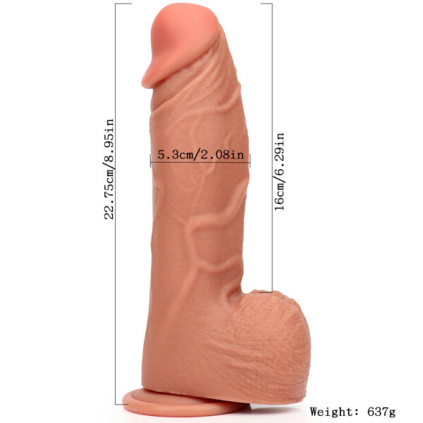 8.95"/22.75cm DS050 Dual Density Silicone Dildo – Item No. DS050 - Image 2