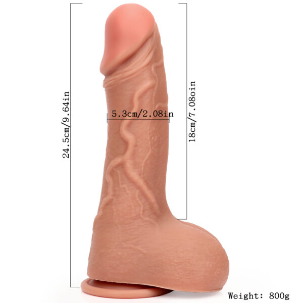 9.64"/24.5cm DS052 Dual Density Silicone Dildo – Item No. DS052 - Image 2