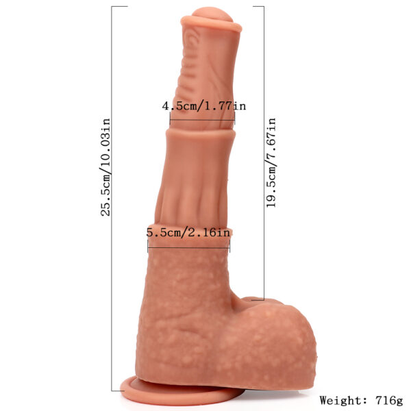 10.03"/25.5cm DS093 Dual Density Silicone Dildo – Item No. DS093 - Image 9