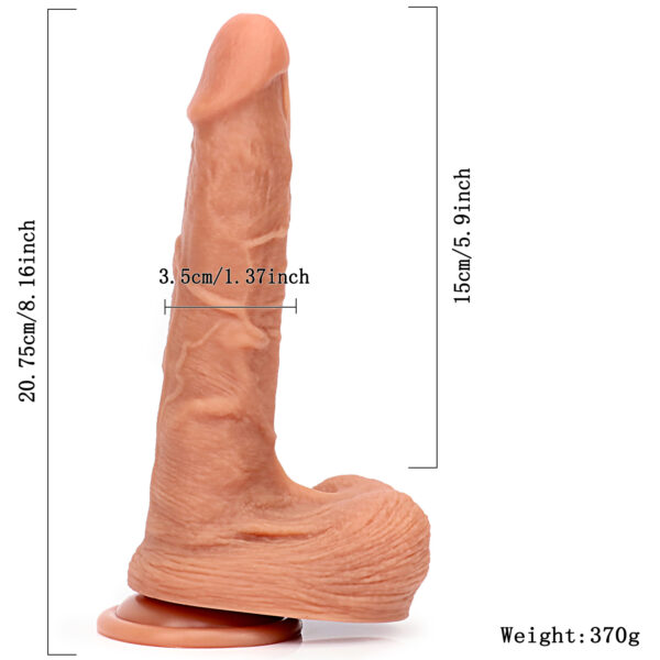 8.16"/20.75cm DS140 Dual Density Silicone Dildo – Item No. DS140 - Image 2