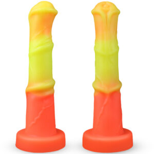 9.25” / 23.5cm Floral-Design Silicone Thrusting & Vibrating Dildo with Heating – Model VD002