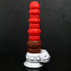9.06” Fantasy Thrusting, Vibrating & Heating Dildo – VD018 (Red & Black Textured or Triple-Section Design)