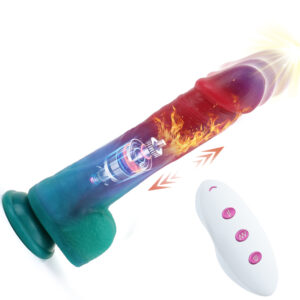 9.06” Thrusting, Vibrating & Heating Dildo – VD024 (Realistic Flesh or Fantasy Multi-Color)