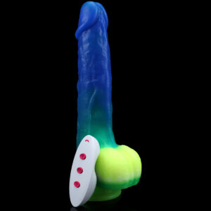 9.65” Thrusting, Vibrating & Heating Dildo – Realistic Flesh or Fantasy Gradient, VD027