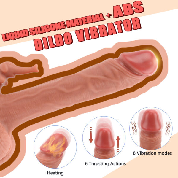 8.66” Thrusting, Vibrating & Heating Dildo – VD029 (Choose from 3 Designs: Realistic or Fantasy Blue) - Image 4