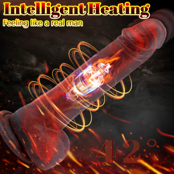 8.66” Thrusting, Vibrating & Heating Dildo – 3 Color Options, VD030 - Image 4