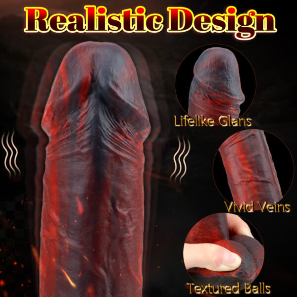 8.66” Thrusting, Vibrating & Heating Dildo – 3 Color Options, VD030 - Image 5