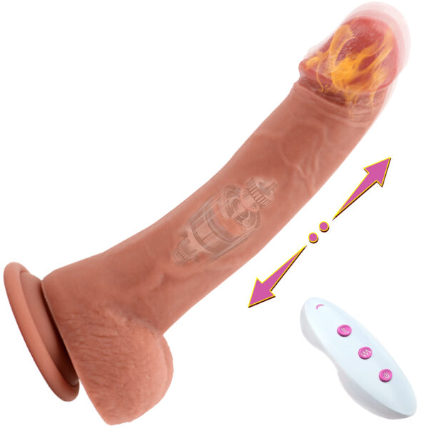 8.66” Thrusting, Vibrating & Heating Dildo – 3 Color Options, VD030 - Image 9