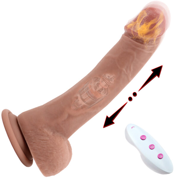 8.66” Thrusting, Vibrating & Heating Dildo – 3 Color Options, VD030 - Image 10