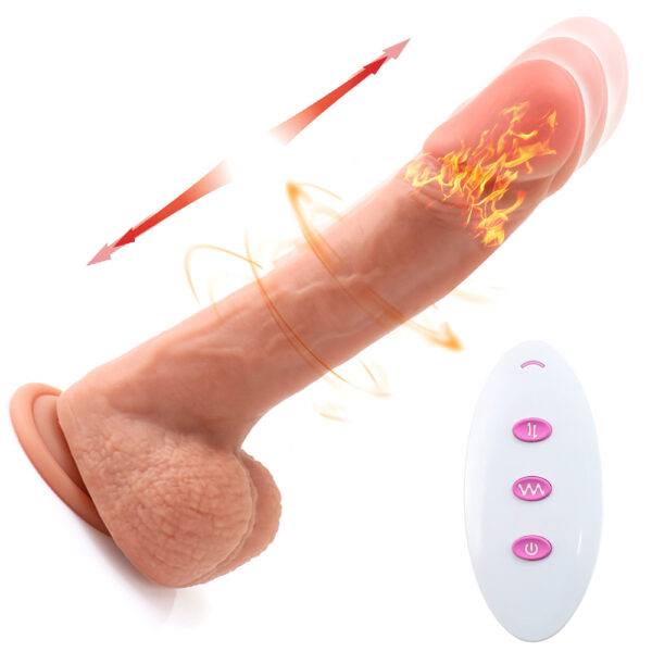 9.25” Thrusting, Vibrating & Heating Dildo – VD034 (Choose from 3 Colors) - Image 2