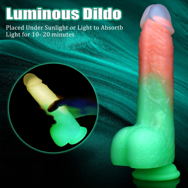 VD040 8.66” Thrusting, Vibrating & Heating Fantasy Dildo – 6 Colors, Translucent Tip, 6 Thrust Modes, 8 Vibration Patterns, Remote, Suction Cup - Image 4