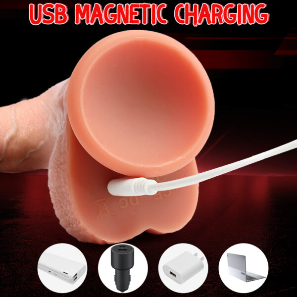 VD044 8.66” Realistic Thrusting, Vibrating & Heating Dildo – Flesh Tone – 6 Thrusting Modes, 8 Vibration Patterns, Remote, Suction Cup - Image 3