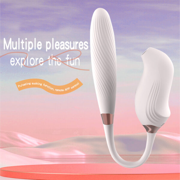 APP-Controlled Wearable U-Shaped Vibrator with 10 Vibration + 10 Suction Modes, Food?Grade Silicone, Pin?Hole USB Charging — KV-C008 - Image 2