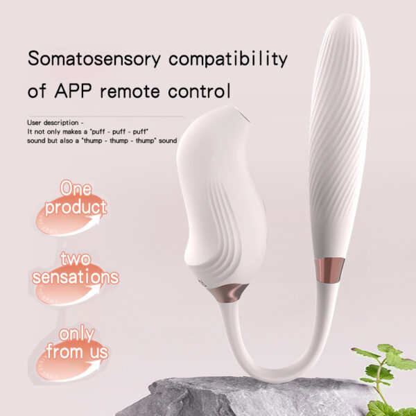 APP-Controlled Wearable U-Shaped Vibrator with 10 Vibration + 10 Suction Modes, Food?Grade Silicone, Pin?Hole USB Charging — KV-C008