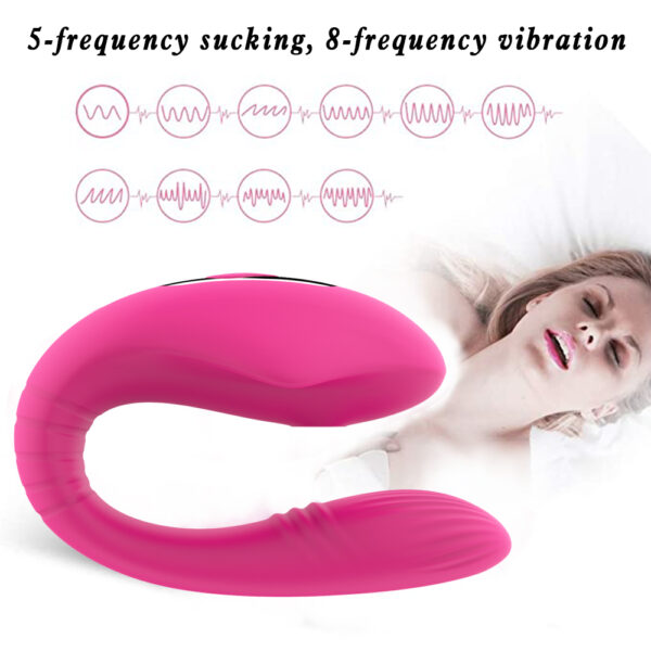 Wearable U-Shaped Vibrator with 5 Suction Modes & 8 Vibration Patterns, Food?Grade Silicone, Magnetic Charging — KV-B005 - Image 3