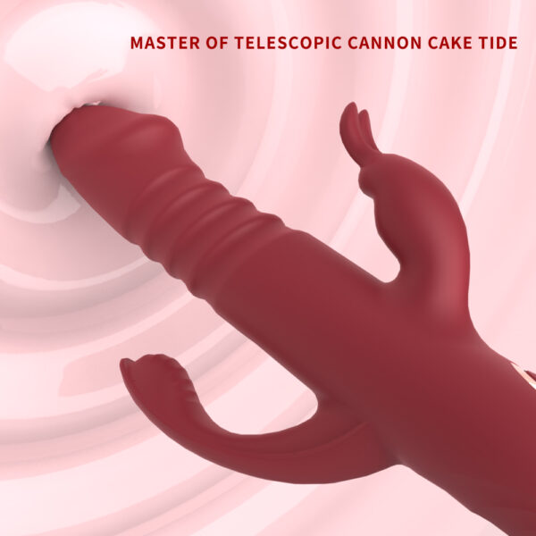 Dual-Head Thrusting Rabbit Vibrator, 12 Vibration Modes + 3 Thrust Levels, USB Pin?Hole Charging, Silicone + ABS — KV-A005 - Image 5