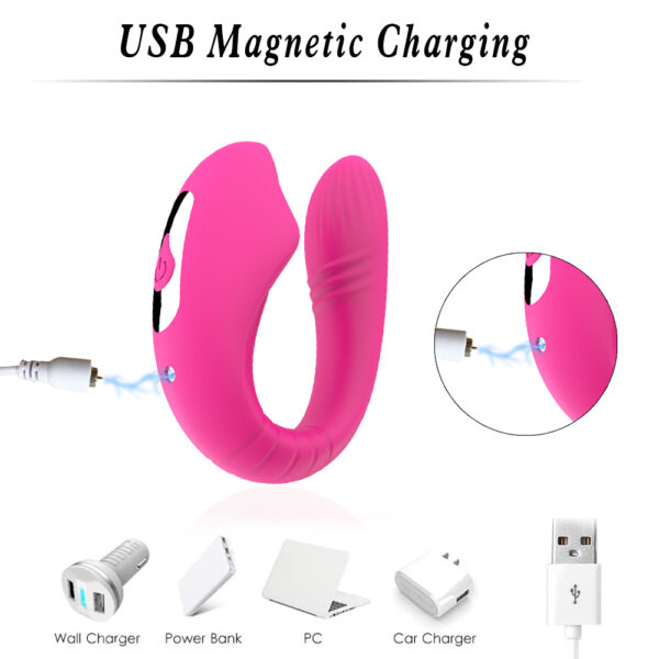 Wearable U-Shaped Vibrator with 5 Suction Modes & 8 Vibration Patterns, Food?Grade Silicone, Magnetic Charging — KV-B005 - Image 6