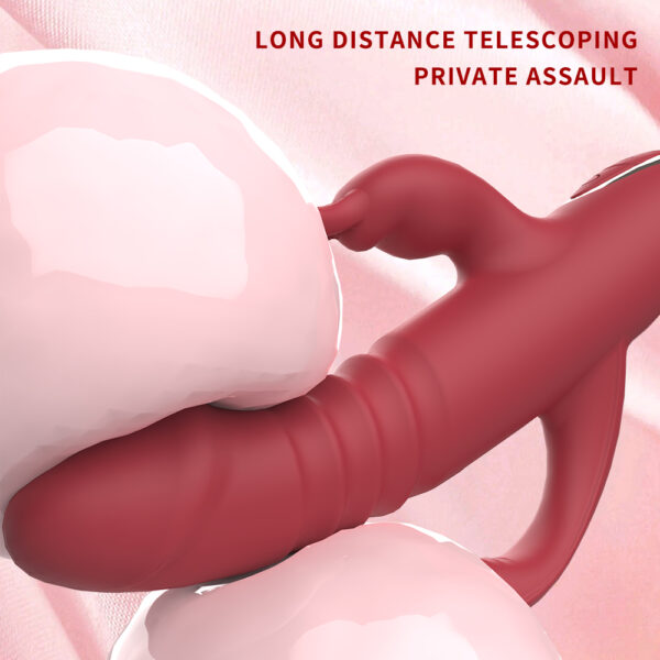 Dual-Head Thrusting Rabbit Vibrator, 12 Vibration Modes + 3 Thrust Levels, USB Pin?Hole Charging, Silicone + ABS — KV-A005 - Image 8