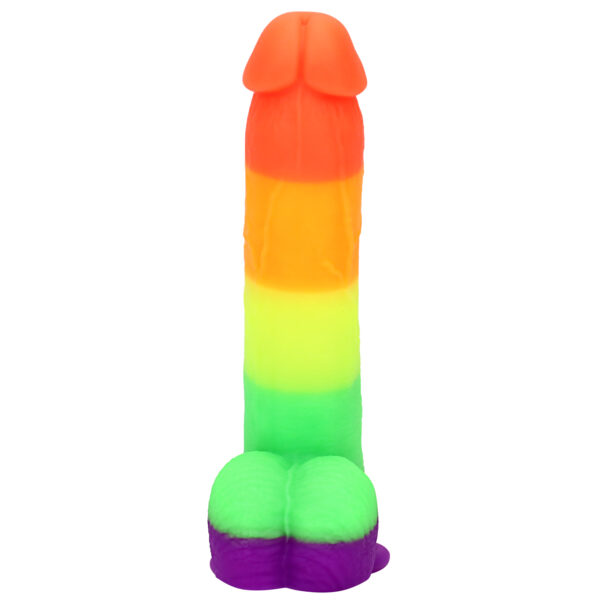 Rainbow Dildo Silicone Dildo with Strong Suction Base, 22 cm Total Length, 16 cm Insertable, 4 cm Diameter, Rainbow Gradient — KR-A002 - Image 4
