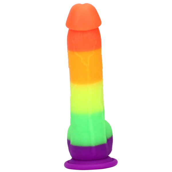 Rainbow Dildo Silicone Dildo with Strong Suction Base, 22 cm Total Length, 16 cm Insertable, 4 cm Diameter, Rainbow Gradient — KR-A002 - Image 6