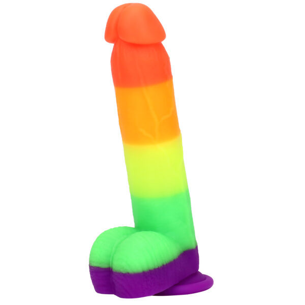 Rainbow Dildo Silicone Dildo with Strong Suction Base, 22 cm Total Length, 16 cm Insertable, 4 cm Diameter, Rainbow Gradient — KR-A002 - Image 7