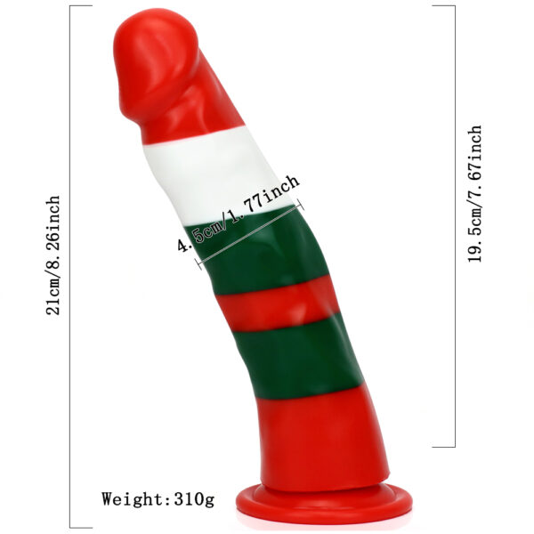 Rainbow Dildo Silicone Dildo with Strong Suction Base, 21 cm Total Length, 19.5 cm Insertable, 4.5 cm Diameter, Rainbow Gradient — KR-A008 - Image 5