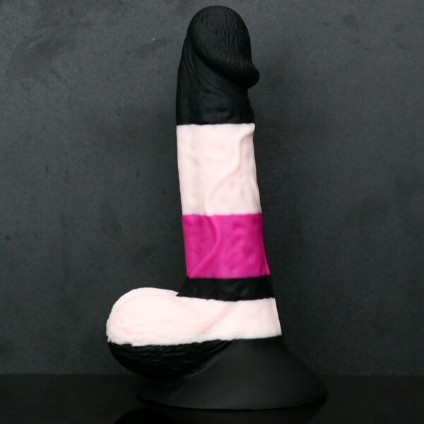 Rainbow Dildo Silicone Dildo with Strong Suction Base, 18 cm Total Length, 13.25 cm Insertable, 3.6 cm Diameter, Rainbow Gradient — KR-A009 - Image 2