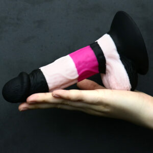 Rainbow Dildo Silicone Dildo with Strong Suction Base, 18 cm Total Length, 13.25 cm Insertable, 3.6 cm Diameter, Rainbow Gradient — KR-A009
