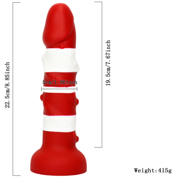 Rainbow Dildo Silicone Dildo with Strong Suction Base, 22.5 cm Total Length, 19.5 cm Insertable, 5 cm Diameter, Rainbow Gradient — KR-A012 - Image 5