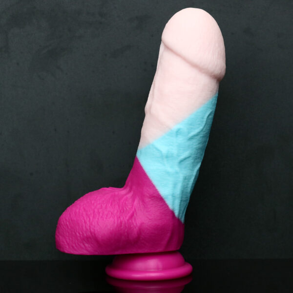 Rainbow Dildo Silicone Dildo with Strong Suction Base, 19 cm Total Length, 13 cm Insertable, 4.7 cm Diameter, Rainbow Gradient — KR-A014 - Image 2