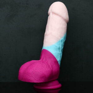 Rainbow Dildo Silicone Dildo with Strong Suction Base, 19 cm Total Length, 13 cm Insertable, 4.7 cm Diameter, Rainbow Gradient — KR-A014