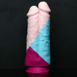 Rainbow Dildo Silicone Dildo with Strong Suction Base, 21 cm Total Length, 18.75 cm Insertable, 6.7 cm Diameter, Rainbow Gradient — KR-A015