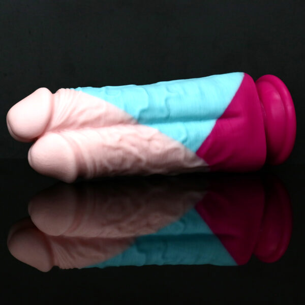 Rainbow Dildo Silicone Dildo with Strong Suction Base, 21 cm Total Length, 18.75 cm Insertable, 6.7 cm Diameter, Rainbow Gradient — KR-A015 - Image 6