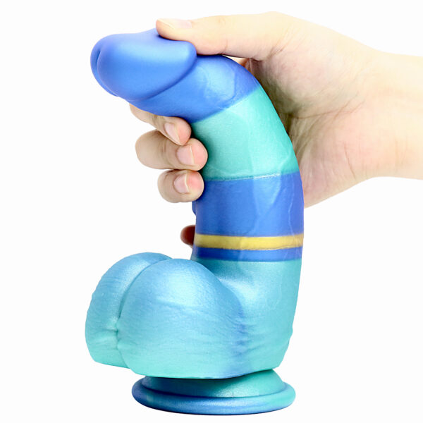 Rainbow Dildo Silicone Dildo with Strong Suction Base, 20 cm Total Length, 13 cm Insertable, 5 cm Diameter, Rainbow Gradient — KR-A016 - Image 6