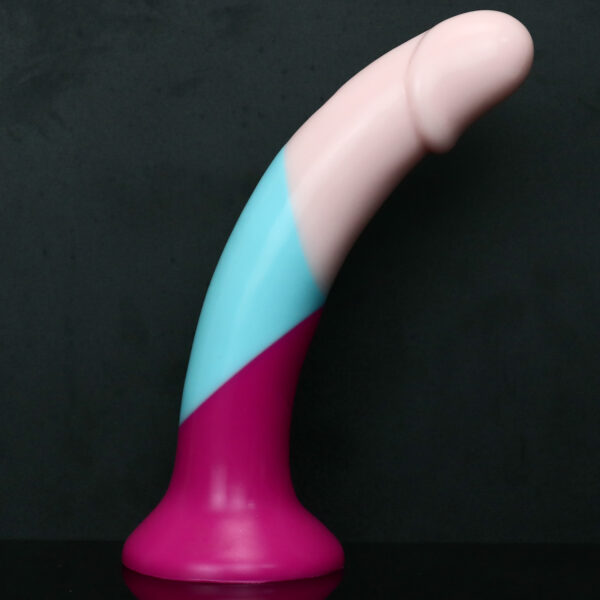 Rainbow Dildo Silicone Dildo with Strong Suction Base, 20.5 cm Total Length, 18 cm Insertable, 3.7 cm Diameter, Rainbow Gradient — KR-A017 - Image 7