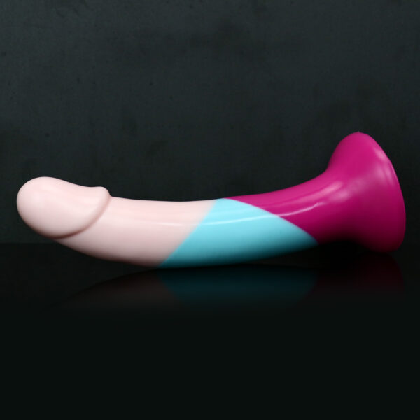 Rainbow Dildo Silicone Dildo with Strong Suction Base, 20.5 cm Total Length, 18 cm Insertable, 3.7 cm Diameter, Rainbow Gradient — KR-A017 - Image 9