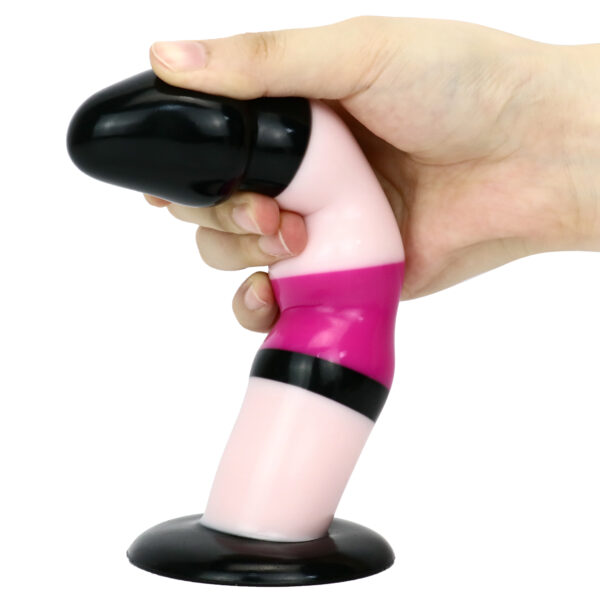 Rainbow Dildo Silicone Dildo with Strong Suction Base, 19 cm Total Length, 18 cm Insertable, 4 cm Diameter, Rainbow Gradient — KR-A018 - Image 3