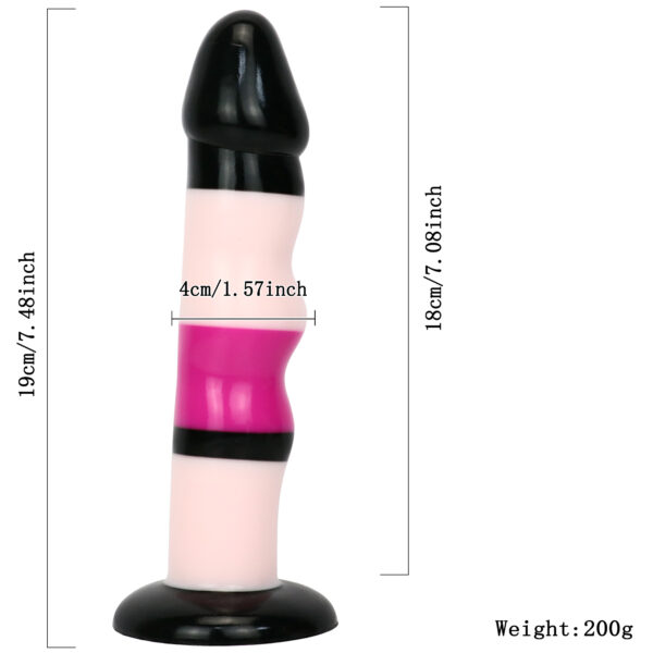 Rainbow Dildo Silicone Dildo with Strong Suction Base, 19 cm Total Length, 18 cm Insertable, 4 cm Diameter, Rainbow Gradient — KR-A018 - Image 6