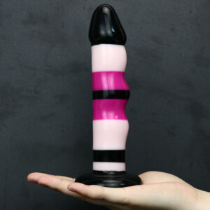 Rainbow Dildo Silicone Dildo with Strong Suction Base, 19 cm Total Length, 18 cm Insertable, 4 cm Diameter, Rainbow Gradient — KR-A018