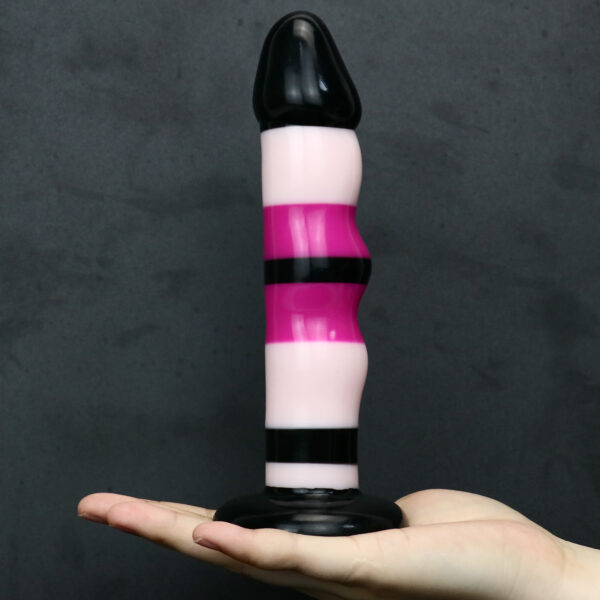 Rainbow Dildo Silicone Dildo with Strong Suction Base, 19 cm Total Length, 18 cm Insertable, 4 cm Diameter, Rainbow Gradient — KR-A018