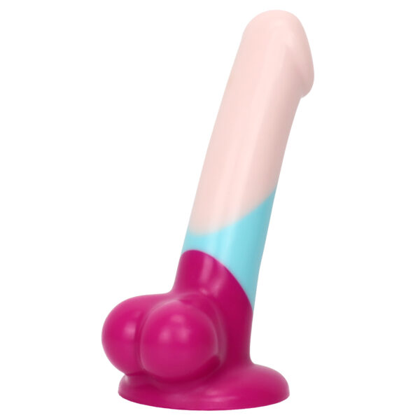 Rainbow Dildo Silicone Dildo with Strong Suction Base, 17 cm Total Length, 12 cm Insertable, 3.4 cm Diameter, Rainbow Gradient — KR-A020 - Image 2
