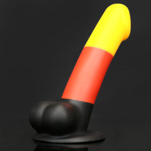 Rainbow Dildo Silicone Dildo with Strong Suction Base, 17 cm Total Length, 12 cm Insertable, 3.4 cm Diameter, Rainbow Gradient — KR-A020
