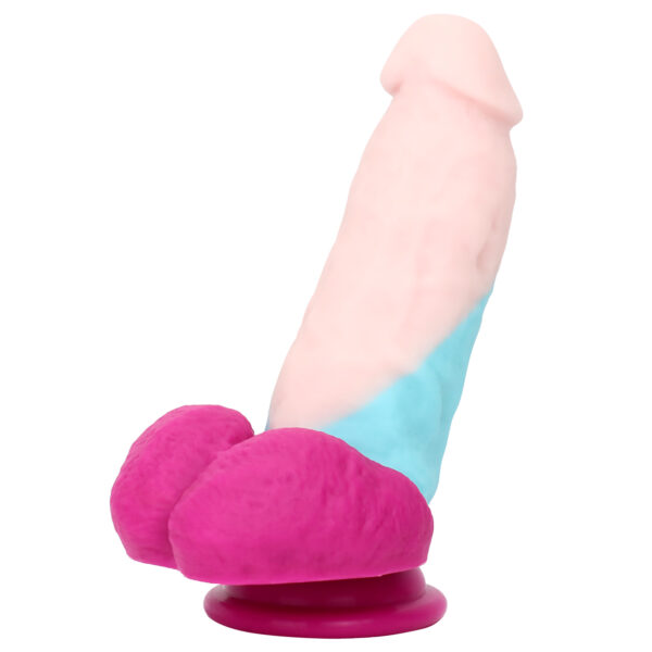 Rainbow Dildo Silicone Dildo with Strong Suction Base, 15.5 cm Total Length, 10.25 cm Insertable, 4.5 cm Diameter, Rainbow Gradient — KR-A021 - Image 2