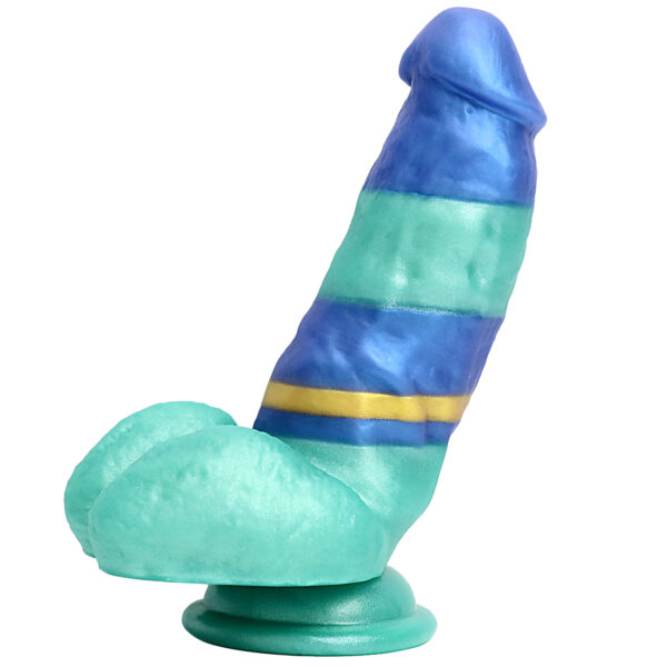 Rainbow Dildo Silicone Dildo with Strong Suction Base, 15.5 cm Total Length, 10.25 cm Insertable, 4.5 cm Diameter, Rainbow Gradient — KR-A021 - Image 6