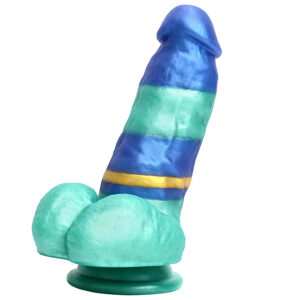 Rainbow Dildo Silicone Dildo with Strong Suction Base, 15.5 cm Total Length, 10.25 cm Insertable, 4.5 cm Diameter, Rainbow Gradient — KR-A021