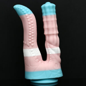 Rainbow Dildo Silicone Dildo with Strong Suction Base, 25 cm Total Length, 18.5 cm Insertable, 6 cm Max Diameter, Tapered to 4.5 cm, Rainbow Gradient — KR-B001