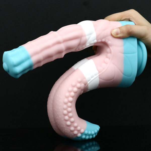 Rainbow Dildo Silicone Dildo with Strong Suction Base, 25 cm Total Length, 18.5 cm Insertable, 6 cm Max Diameter, Tapered to 4.5 cm, Rainbow Gradient — KR-B001 - Image 4