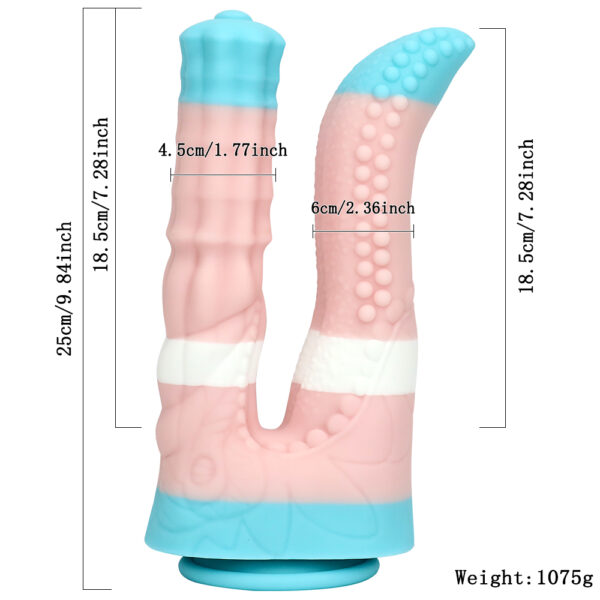 Rainbow Dildo Silicone Dildo with Strong Suction Base, 25 cm Total Length, 18.5 cm Insertable, 6 cm Max Diameter, Tapered to 4.5 cm, Rainbow Gradient — KR-B001 - Image 6